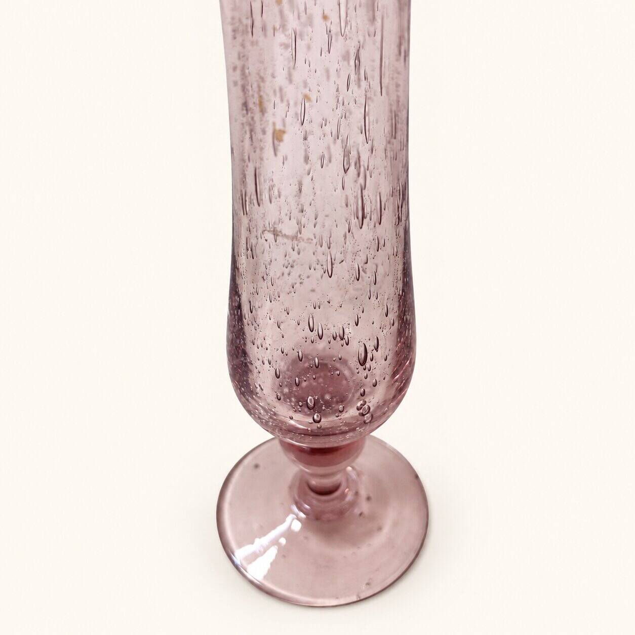 Soliflore en verre bullé rose