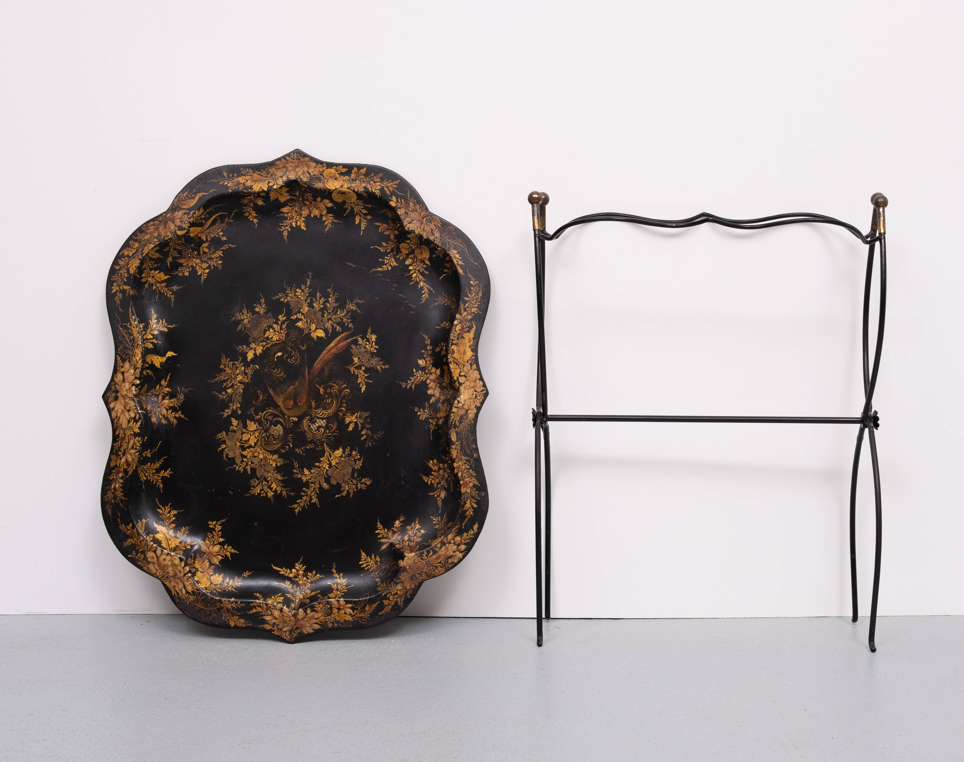 19th Century Hand painted curved Dutch Tray Table