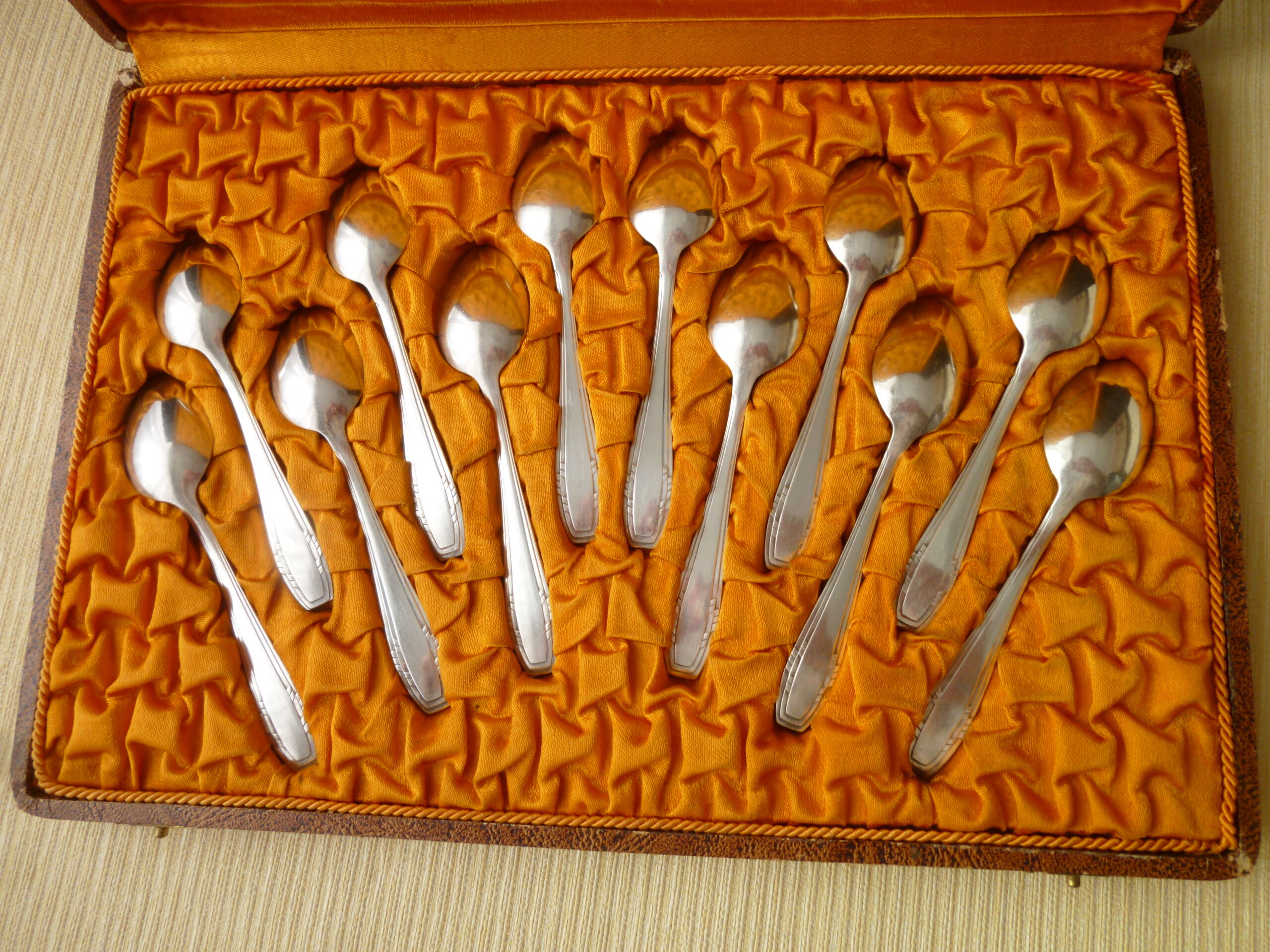 12-spoon box silver metal mocha 12G