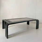 Italian Modern Sculptural Coffee Table with Granite Top & Bentwood Frame,