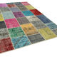 Hand-knotted oriental overdyed 205 cm x 300 cm multicolor patchwork carpet