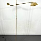 Lampadaire italien en laiton massif réglable vintage des années 70