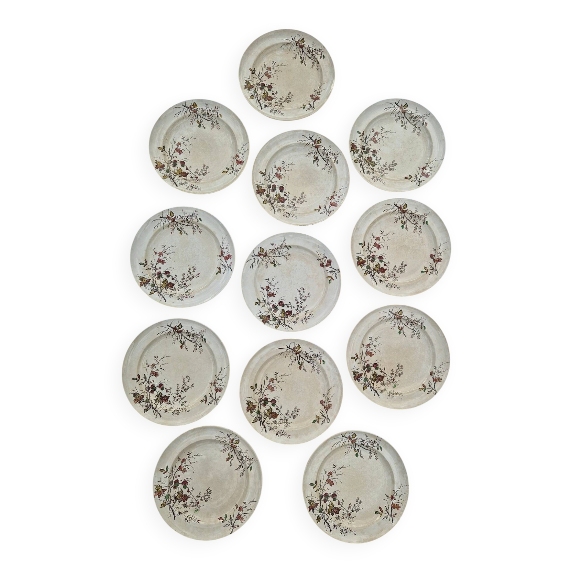Set of 12 Terre De Fer Plates Manufacture Moore & Co Model Como