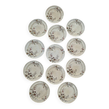 Set of 12 Terre De Fer Plates Manufacture Moore & Co Model Como