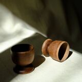 Pair of wooden egg cups