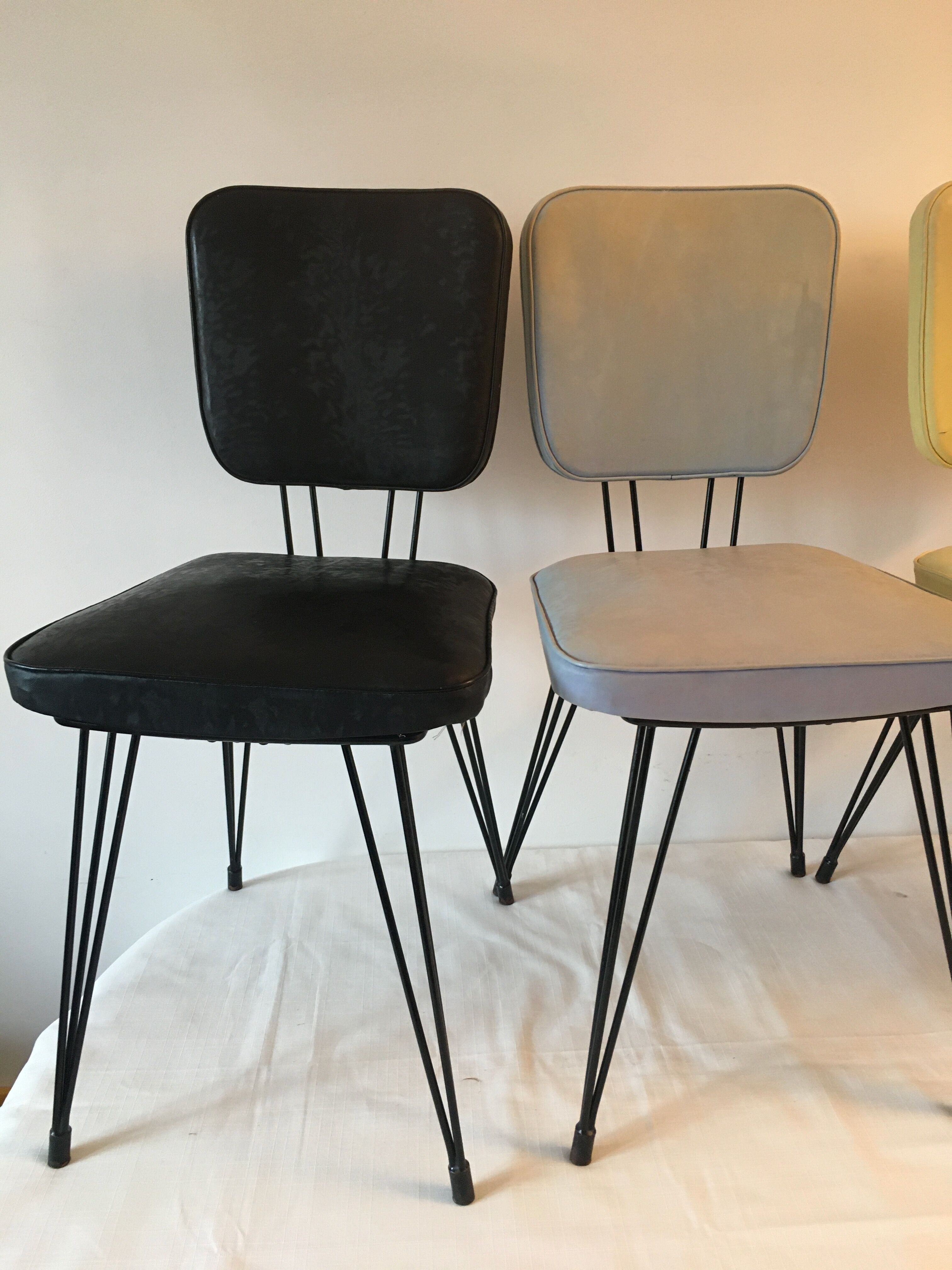 Quatre chaises vintage pied Eiffel