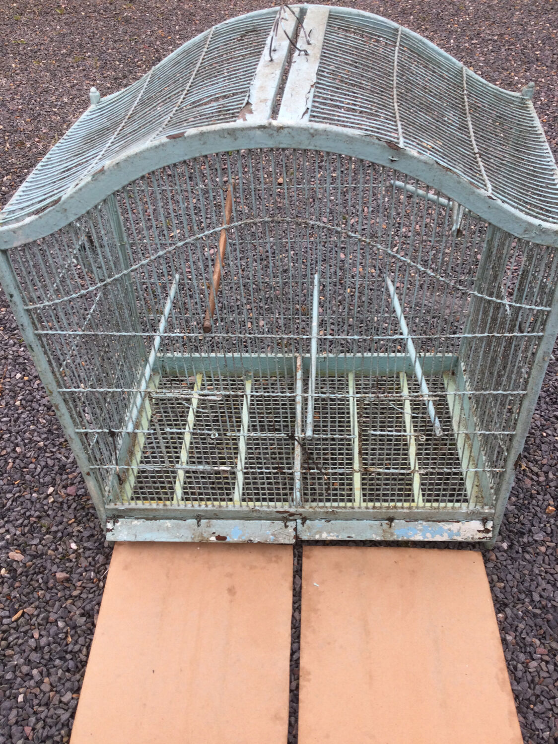 Old wooden and metal birdcage
