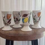 Mazagrans Mugs X 4 in glazed stoneware from the 70s