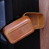 Tempered glass butter dishes Arcopal volcanic 70's