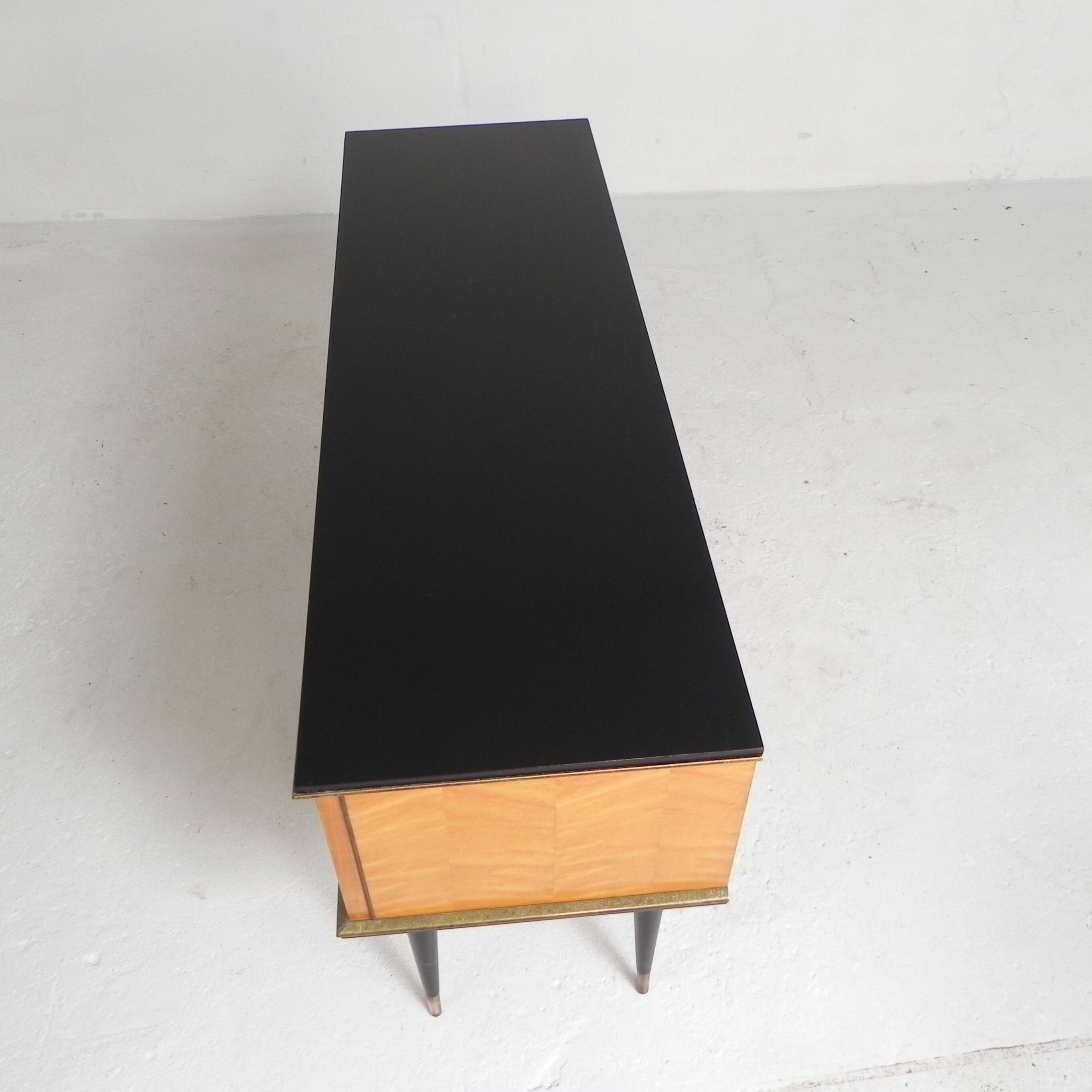 Vintage sideboard with tapered legs, 1950s.