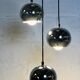 Ceiling chandelier eye ball 3 lights in vintage chrome aluminum 80's