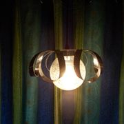 Suspension verre et métal chromé année 70