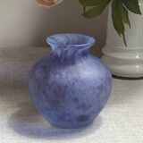 Signed glass paste vase