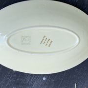 Two serving dishes and a gravy boat model las palmas in fine earthenware salins france vintage