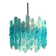 Turquoise lucite vintage pendant lamp, 1970's