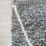 Tapis berbère béni ouarain véritable noir et blanc en laine