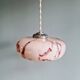 Set of 3 pendants in pink marbled opaline