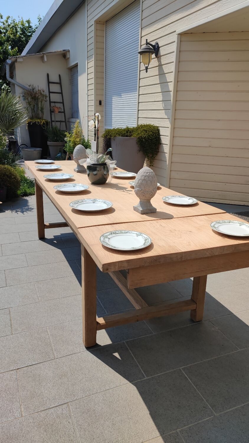Solid oak farmhouse table