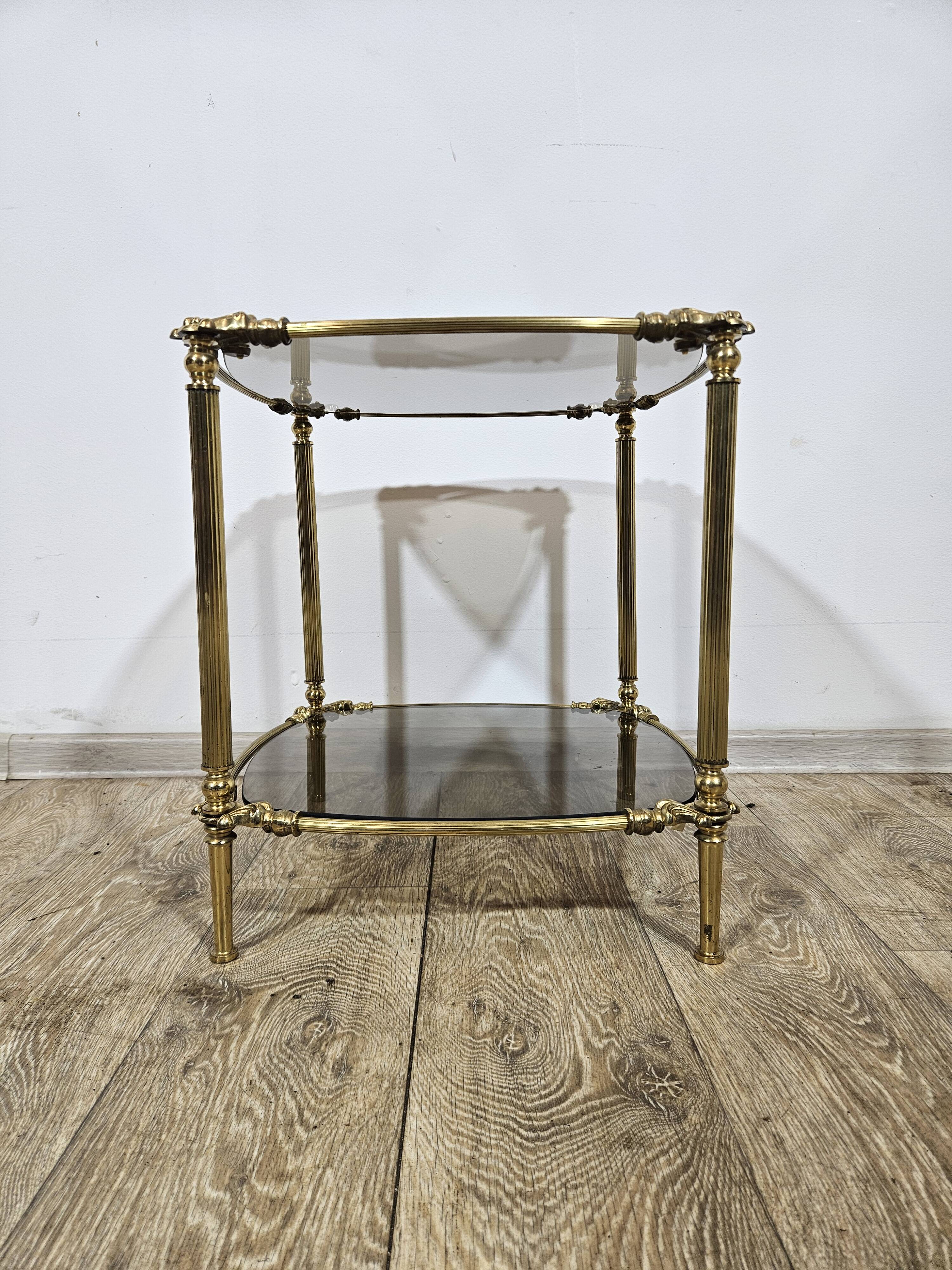 Brass side table, France, 1950s.