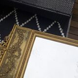 Large early 20th century mirror bevelled 66x128cm