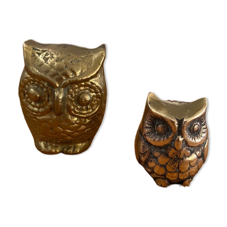 2 brass owls