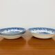 4 Churchill English ironstone soup plates, blue