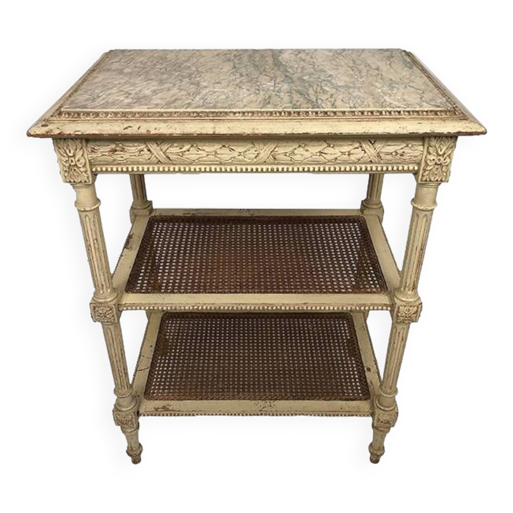 Louis XVI style server, cream lacquered wood, circa 1900