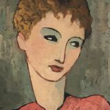 Fabius Lorenzi painting - Art Deco style portrait