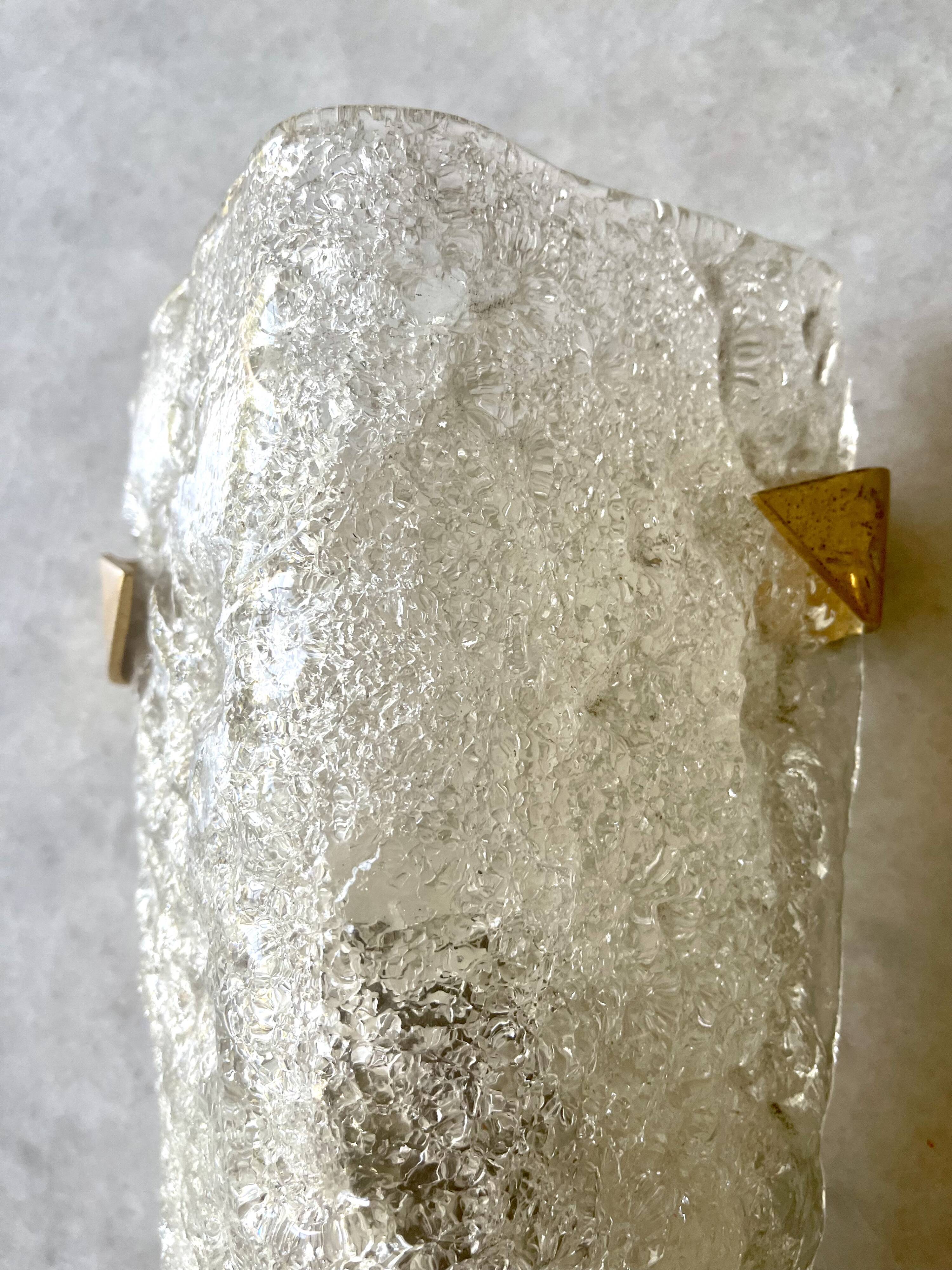 Arlus pair of Murano glass and brass wall lights