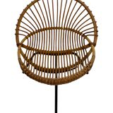 Tripod Rattan easy chair by Dirk van Sliedregt Rohe Noordwolde 1960 in the Netherlands
