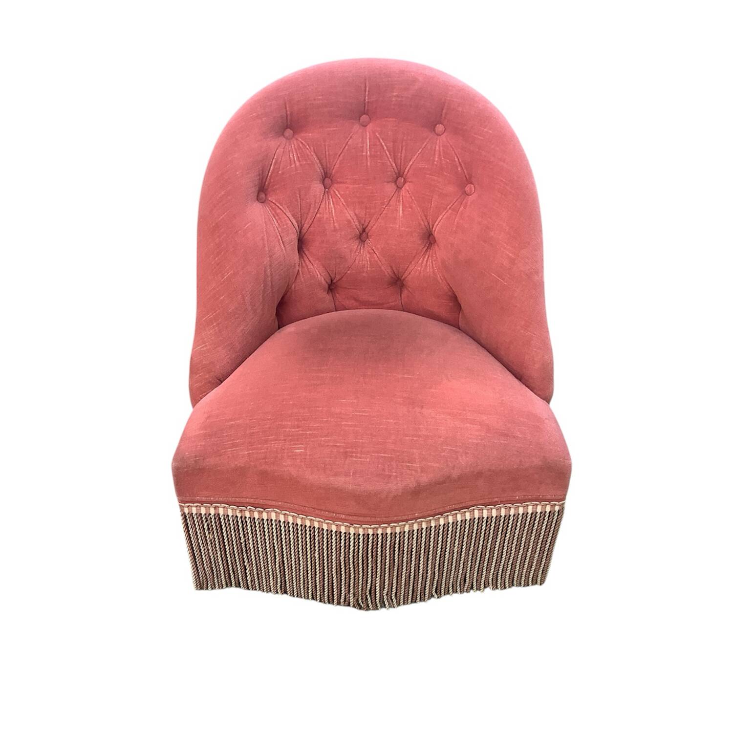 Toad armchair in old pink velvet