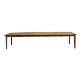 Grande table de ferme XXL en pin massif et pieds fuseaux années 50