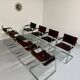 Lot 8 chaises tubulaires cuir métal design bauhaus années 70 vintage