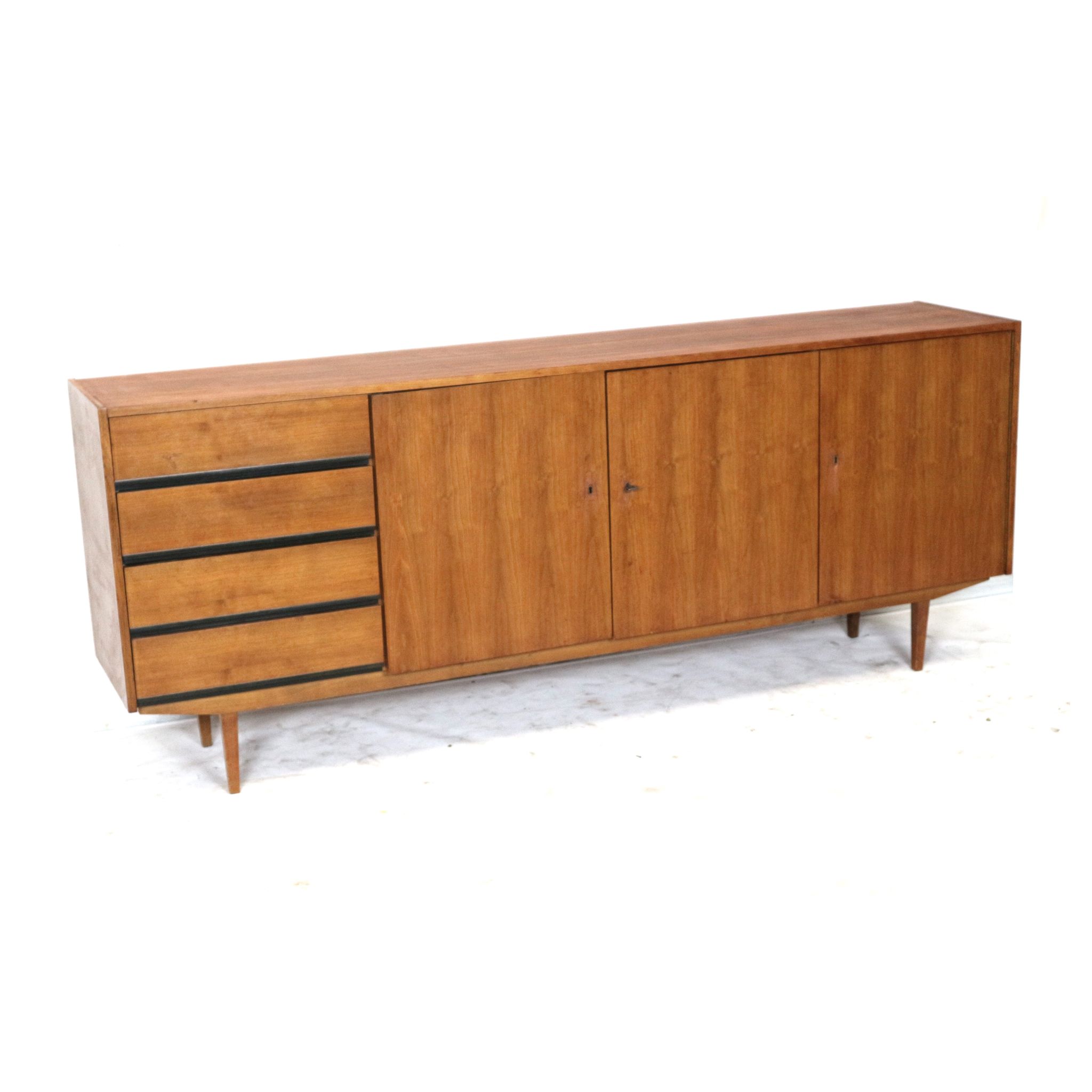 Large vintage sideboard with drawers and doors made in the 60s