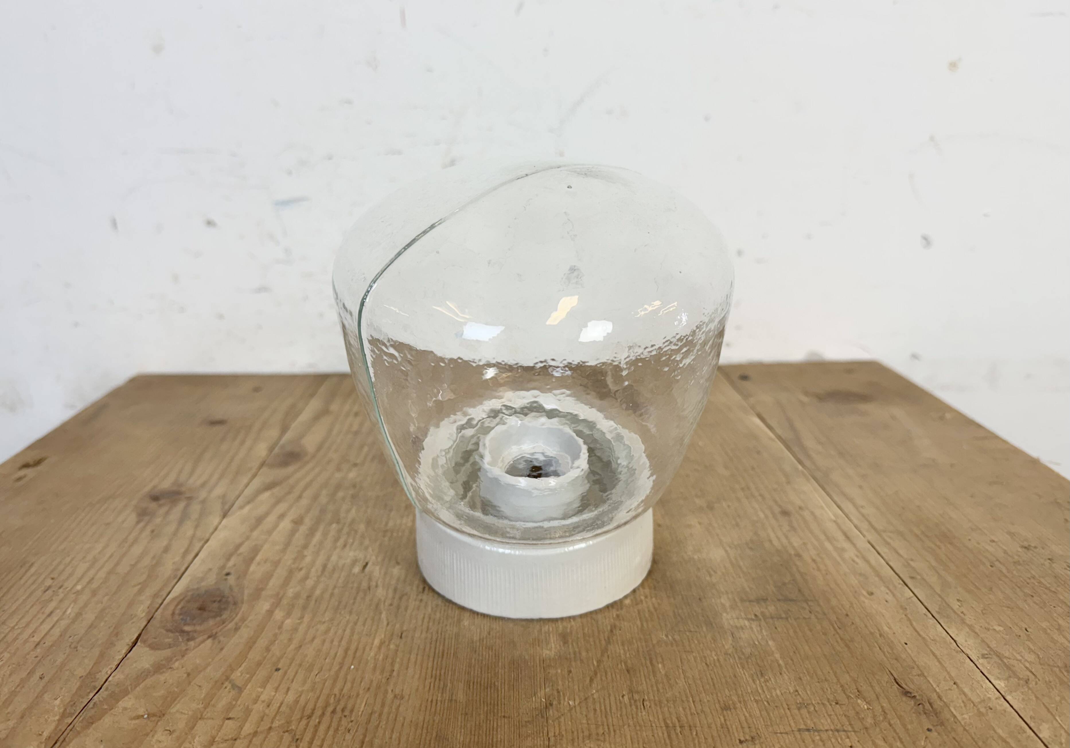 Vintage White Porcelain Wall Light, 1970s