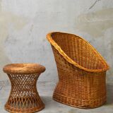 Vintage rattan armchair from the 60s/70s design