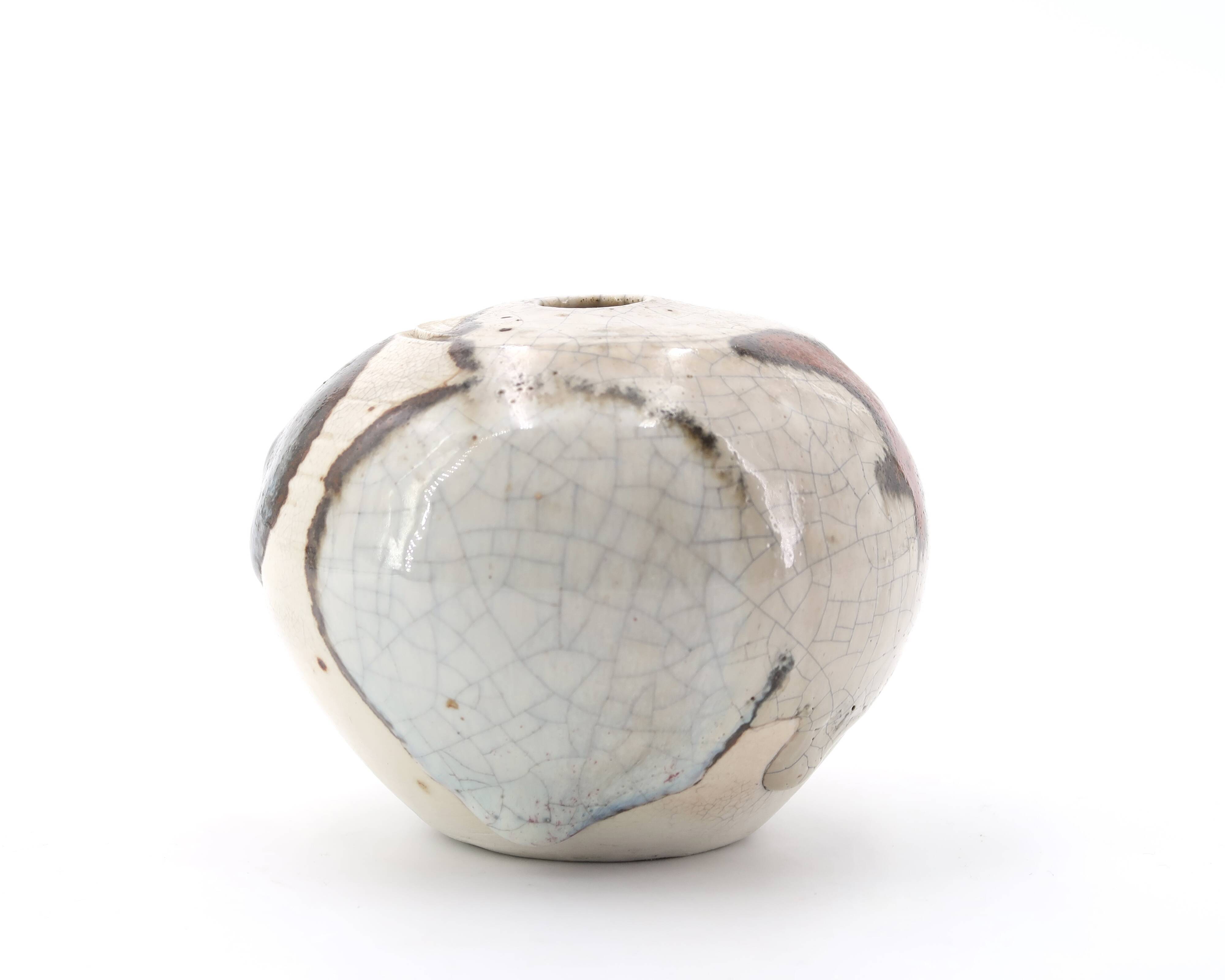 Signed ceramic vase with abstract decoration, 1970s