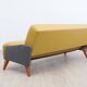 1950s streamline design sofa bed – Light yellow & grey mottled