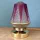 Vintage Art Deco globe table lamp in transparent and purple glass.
