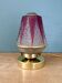 Vintage Art Deco globe table lamp in transparent and purple glass.