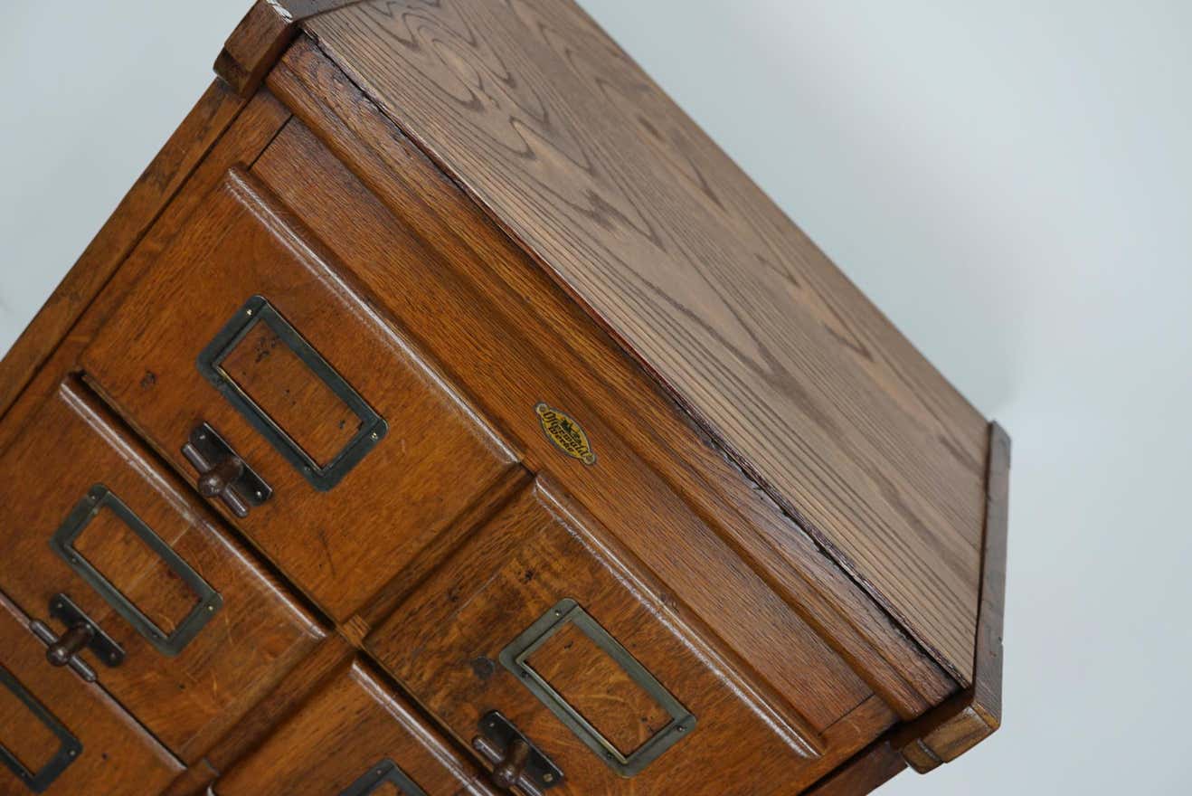 German oak drawer bank filing cabinet circa 1950