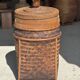 Large Indonesian wicker fishing basket with lid H65 D33