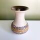 Beige vase ringed neck German ceramic VEB Fat Lava Era
