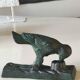 Door knocker/hammer in Green Pic shape, in cracked effect cast iron with green patina