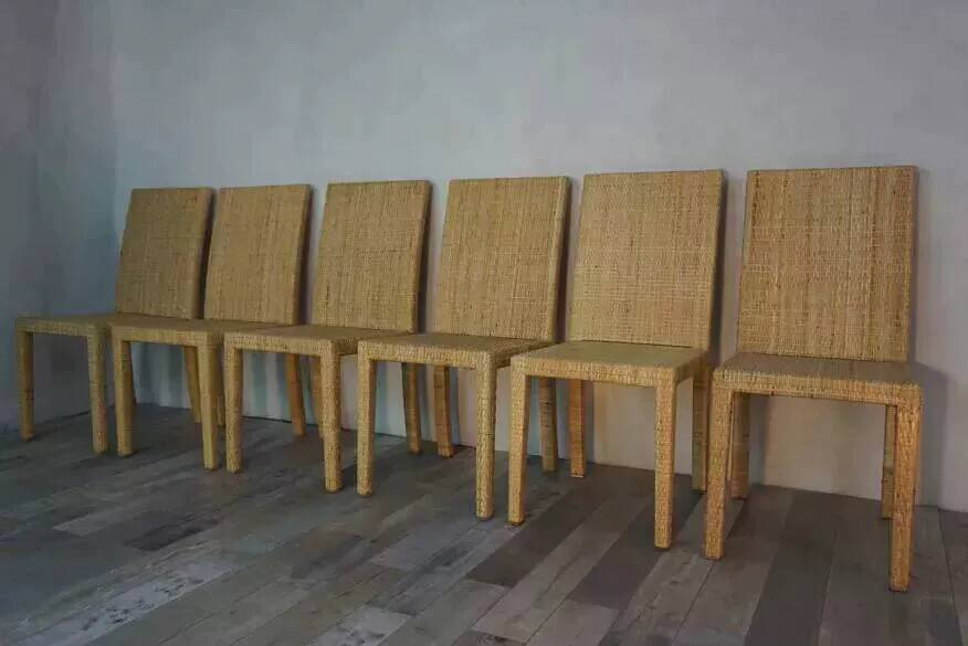 Set of 6 chairs model 1935 by Jean Michel Frank and Adolphe Chanaux for Ecart