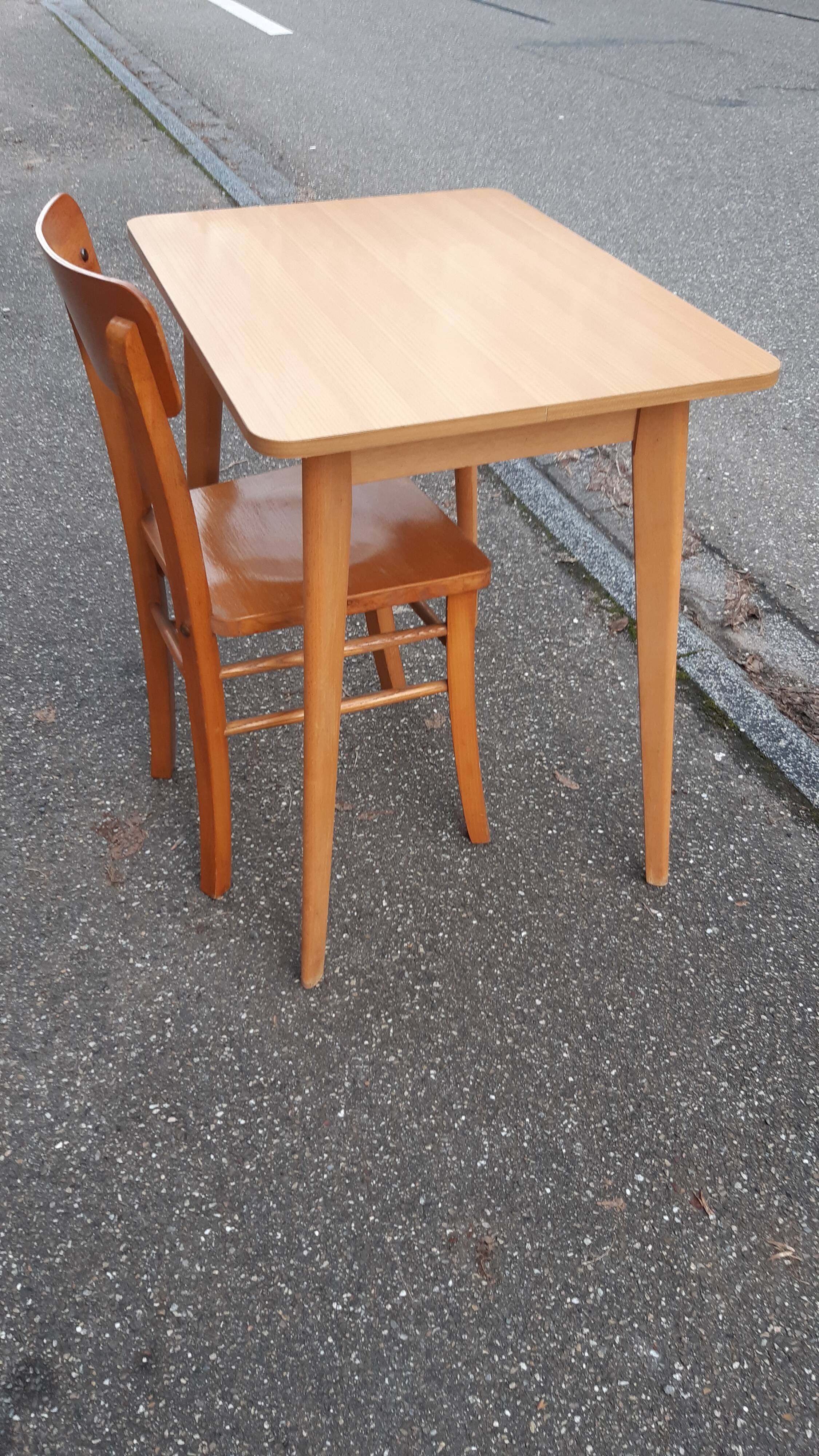 Vintage bistro table and chair