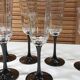 7 flutes and 2 octagonal-shaped wine glasses, Arcoroc Luminarc France