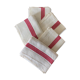 Set of 5 tea towels in ancient mestizos, new condition, with fine red beds