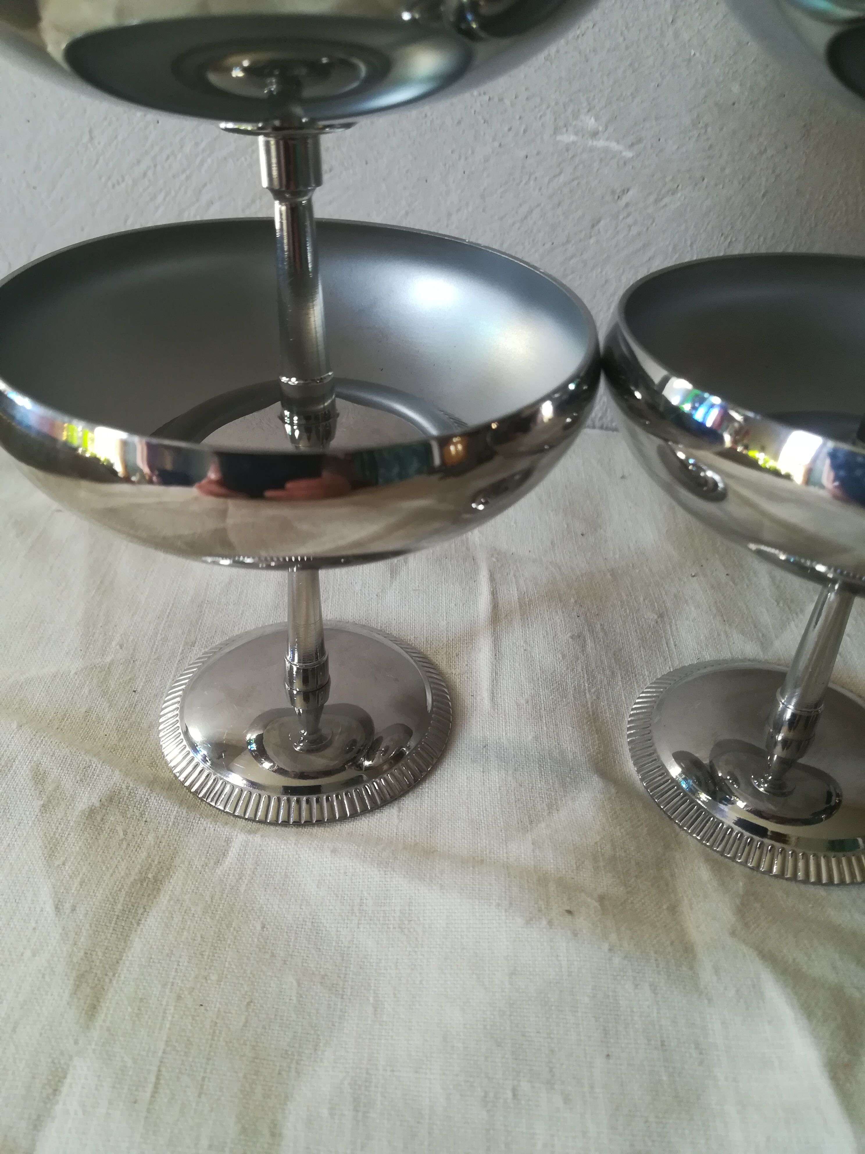 6 dessert cups in stainless steel