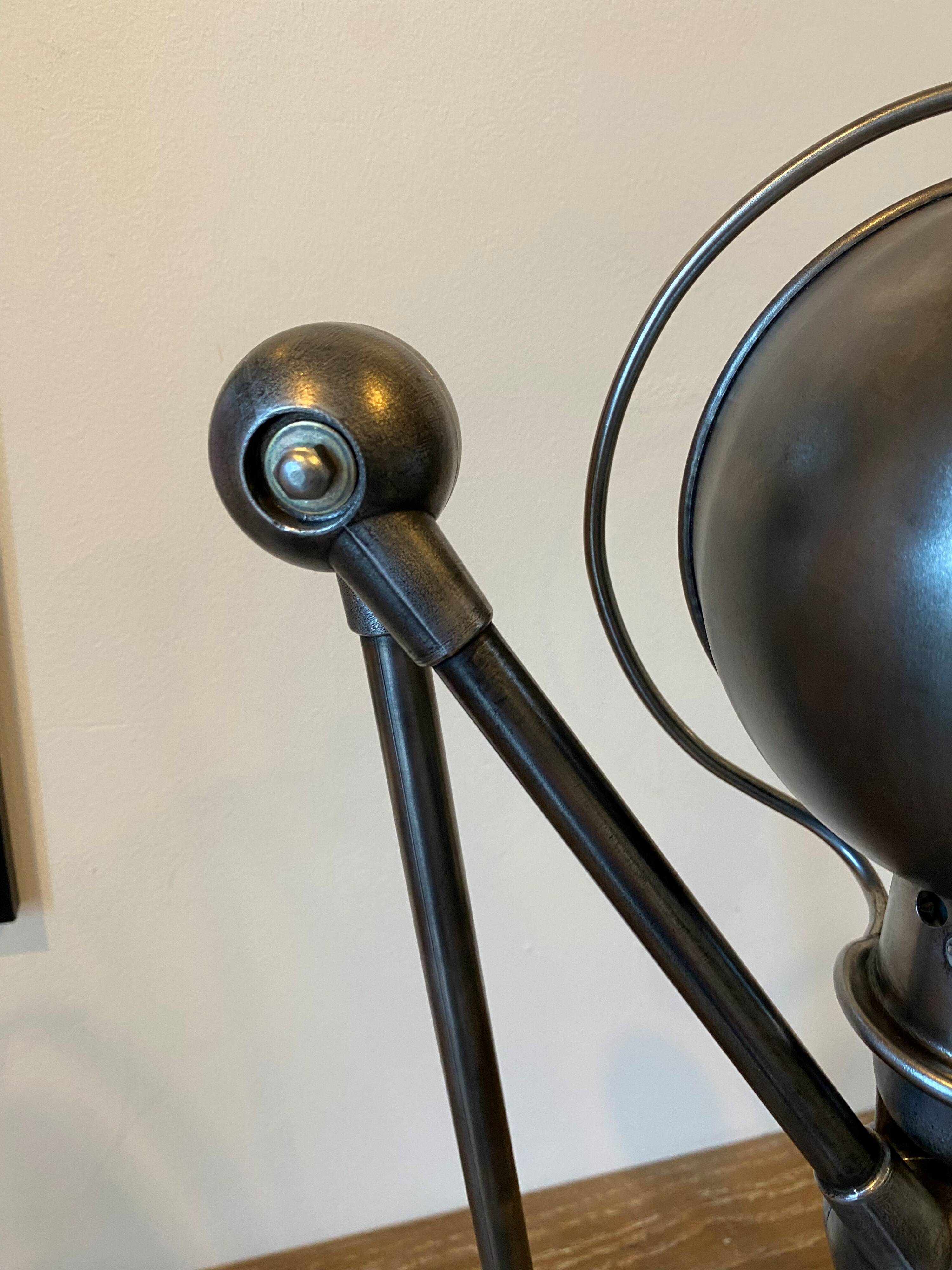 Jieldé lamp 2 arms 40+25cm industrial graphite Jean Louis Domecq 1950